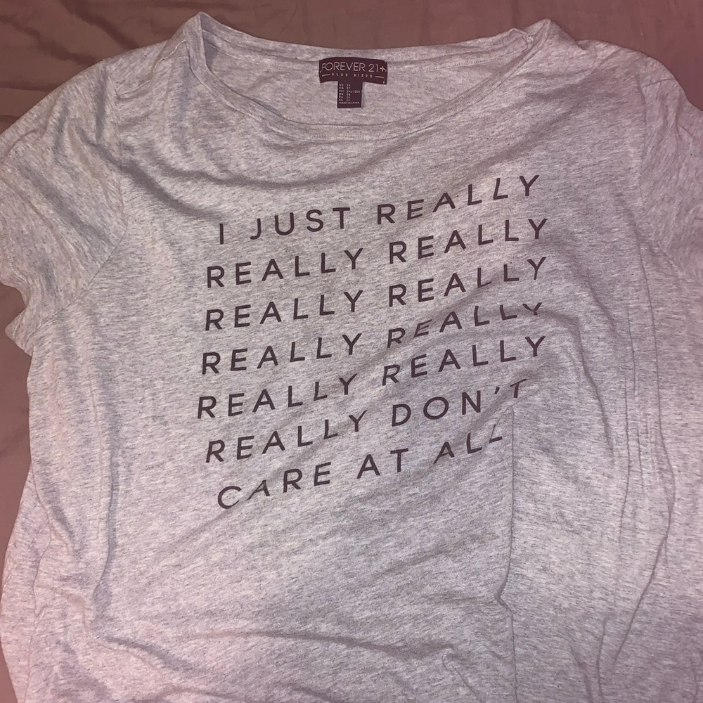 Forever 21+ grey funny t-shirt